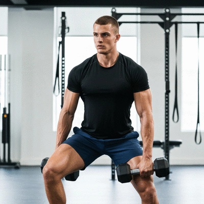 Athlete in a focused stance, demonstrating balance and control