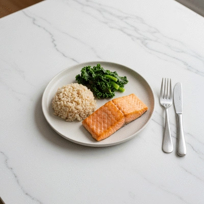 A balanced meal with protein, healthy fats, and carbohydrates