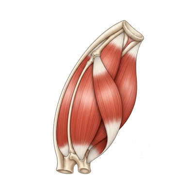 Detailed anatomical illustration of the gluteus medius muscle